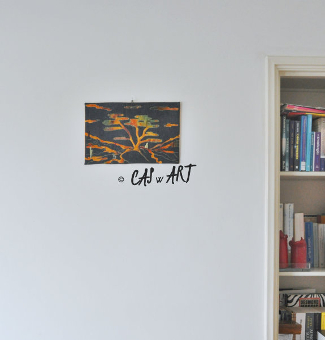 Boekomslag en wandversiering door een speciale constructie